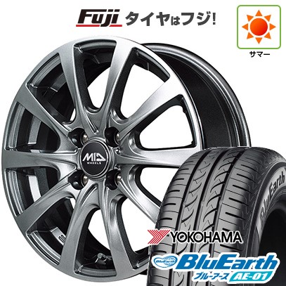 【新品 軽自動車】N-BOX タント スペーシア 夏タイヤ ホイール4本セット 165/55R15 ヨコハマ ブルーアース AE-01 MID ユーロスピード F10 15インチ
