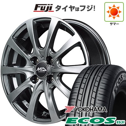 【新品 軽自動車】N-BOX タント スペーシア 夏タイヤ ホイール４本セット 165/55R15 ヨコハマ エコス ES31 MID ユーロスピード F10 15インチ