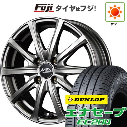 【新品 軽自動車】N-BOX タント スペーシア 夏タイヤ ホイール４本セット 165/55R15 ダンロップ エナセーブ EC204 MID ユーロスピード V25 メタリックグレー 15インチ