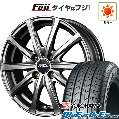 【新品 軽自動車】N-BOX タント スペーシア 夏タイヤ ホイール4本セット 165/55R15 ヨコハマ ブルーアース ES32 MID ユーロスピード V25 メタリックグレー 15インチ