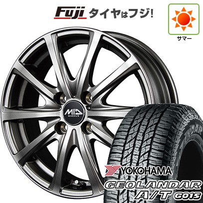 【新品 軽自動車】N-BOX タント スペーシア 夏タイヤ ホイール4本セット 165/55R15 ヨコハマ ジオランダー A/T G015 RBL MID ユーロスピード V25 メタリックグレー 15インチ