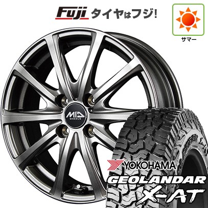 【新品 軽自動車】N-BOX タント スペーシア 夏タイヤ ホイール４本セット 155/65R14 ヨコハマ ジオランダー X-AT G016 MID ユーロスピード V25 メタリックグレー 14インチ