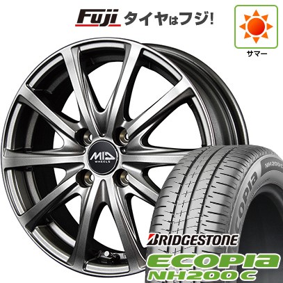 【新品 軽自動車】N-BOX タント スペーシア 夏タイヤ ホイール4本セット 165/55R15 ブリヂストン エコピア NH200 C MID ユーロスピード V25 メタリックグレー 15インチ