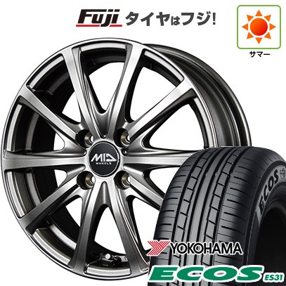 【新品 軽自動車】N-BOX タント スペーシア 夏タイヤ ホイール4本セット 165/55R15 ヨコハマ エコス ES31 MID ユーロスピード V25 メタリックグレー 15インチ