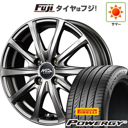 【新品 軽自動車】N-BOX タント スペーシア 夏タイヤ ホイール4本セット 165/55R15 ピレリ パワジー MID ユーロスピード V25 メタリックグレー 15インチ