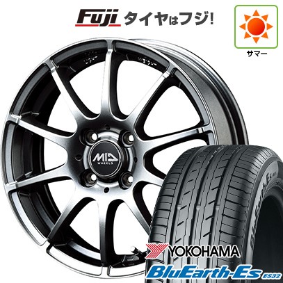 【新品 軽自動車】N-BOX タント スペーシア 夏タイヤ ホイール4本セット 165/55R15 ヨコハマ ブルーアース ES32 MID シュナイダー スタッグ メタリックグレー 15インチ