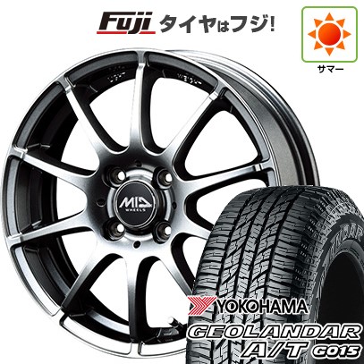 【新品 軽自動車】N-BOX タント スペーシア 夏タイヤ ホイール4本セット 165/55R15 ヨコハマ ジオランダー A/T G015 RBL MID シュナイダー スタッグ メタリックグレー 15インチ