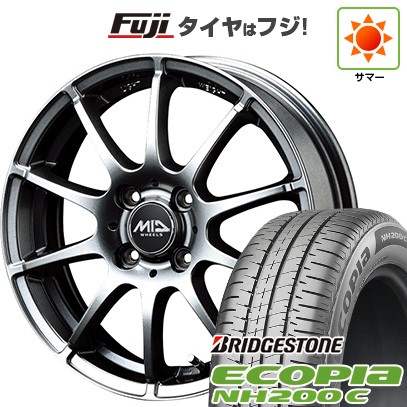 【新品 軽自動車】N-BOX タント スペーシア 夏タイヤ ホイール4本セット 165/55R15 ブリヂストン エコピア NH200 C MID シュナイダー スタッグ メタリックグレー 15インチ