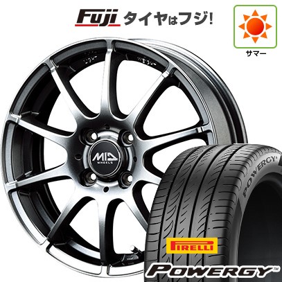 【新品 軽自動車】N-BOX タント スペーシア 夏タイヤ ホイール4本セット 165/55R15 ピレリ パワジー MID シュナイダー スタッグ メタリックグレー 15インチ