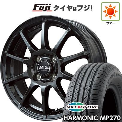 【新品 軽自動車】N-BOX タント スペーシア 夏タイヤ ホイール４本セット 155/65R14 ミレバー ハーモニック MP270(限定) MID シュナイダー スタッグ ストロングガンメタ 14インチ