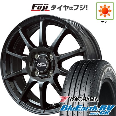 【パンク保証付き】【新品 軽自動車】N-BOX タント スペーシア 夏タイヤ ホイール４本セット 165/55R15 ヨコハマ ブルーアース RV-03CK MID シュナイダー スタッグ ストロングガンメタ 15インチ