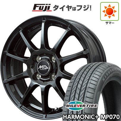 【新品 軽自動車】N-BOX タント スペーシア 夏タイヤ ホイール４本セット 165/55R15 ミレバー ハーモニック プラス MP070(限定) MID シュナイダー スタッグ ストロングガンメタ 15インチ
