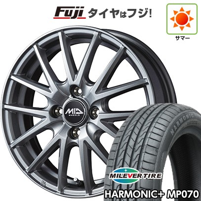 【新品 軽自動車】N-BOX タント スペーシア 夏タイヤ ホイール４本セット 165/55R15 ミレバー ハーモニック プラス MP070(限定) MID シュナイダー SQ27 15インチ