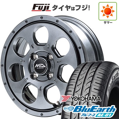 【新品 軽自動車】N-BOX タント スペーシア 夏タイヤ ホイール4本セット 155/65R14 ヨコハマ ブルーアース AE-01 MID ロードマックス マッドエージェント 14インチ