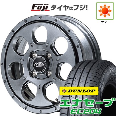 【新品 軽自動車】N-BOX タント スペーシア 夏タイヤ ホイール４本セット 165/55R15 ダンロップ エナセーブ EC204 MID ロードマックス マッドエージェント 15インチ