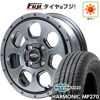【新品 軽自動車】N-BOX タント スペーシア 夏タイヤ ホイール４本セット 155/65R14 ミレバー ハーモニック MP270(限定) MID ロードマックス マッドエージェント 14インチ