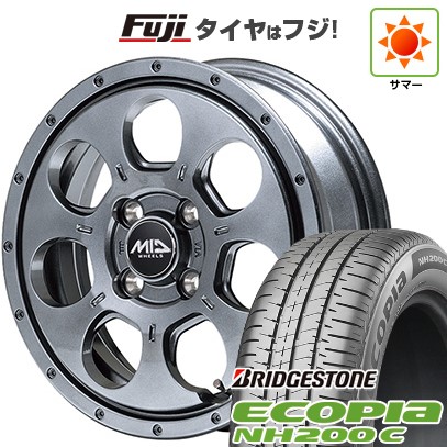 【新品 軽自動車】N-BOX タント スペーシア 夏タイヤ ホイール4本セット 165/55R15 ブリヂストン エコピア NH200 C MID ロードマックス マッドエージェント 15インチ