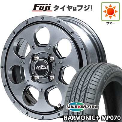 【新品 軽自動車】N-BOX タント スペーシア 夏タイヤ ホイール4本セット 165/55R15 ミレバー ハーモニック プラス MP070(限定) MID ロードマックス マッドエージェント 15インチ