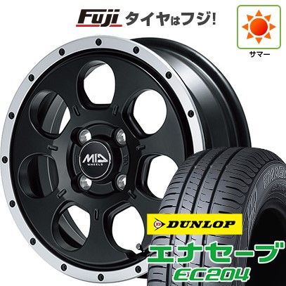 【新品 軽自動車】N-BOX タント スペーシア 夏タイヤ ホイール４本セット 155/65R14 ダンロップ エナセーブ EC204 MID ロードマックス WO-7 14インチ