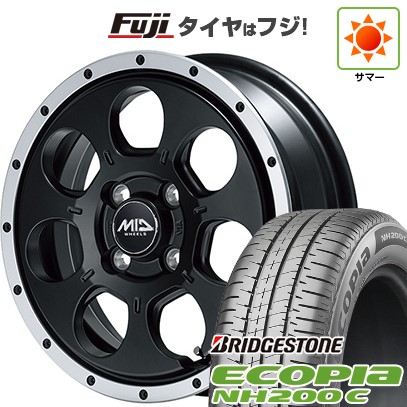【新品 軽自動車】N-BOX タント スペーシア 夏タイヤ ホイール4本セット 165/55R15 ブリヂストン エコピア NH200 C MID ロードマックス WO-7 15インチ