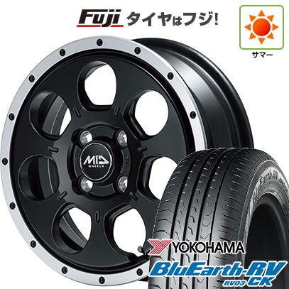 【パンク保証付き】【新品 軽自動車】N-BOX タント スペーシア 夏タイヤ ホイール4本セット 165/55R15 ヨコハマ ブルーアース RV-03CK MID ロードマックス WO-7 15インチ