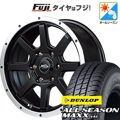 【新品】ハイエース200系 オールシーズンタイヤ ホイール４本セット 195/80R15 107/105N ダンロップ オールシーズンMAXX VA1 MID ロードマックス WF-8 15インチ