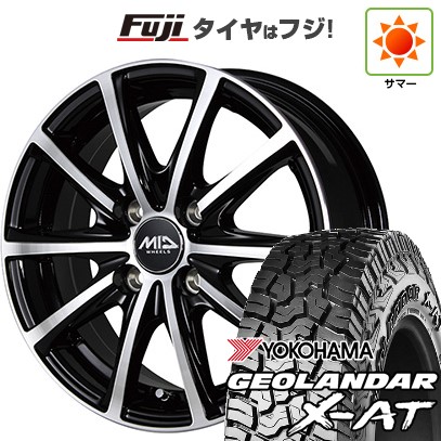 【新品 軽自動車】N-BOX タント スペーシア 夏タイヤ ホイール4本セット 155/65R14 ヨコハマ ジオランダー X-AT G016 MID ユーロスピード V25 ブラックポリッシュ 14インチ