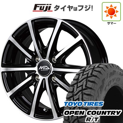 【新品 軽自動車】N-BOX タント スペーシア 夏タイヤ ホイール４本セット 155/65R14 トーヨー オープンカントリー R/T RBL MID ユーロスピード V25 ブラックポリッシュ 14インチ