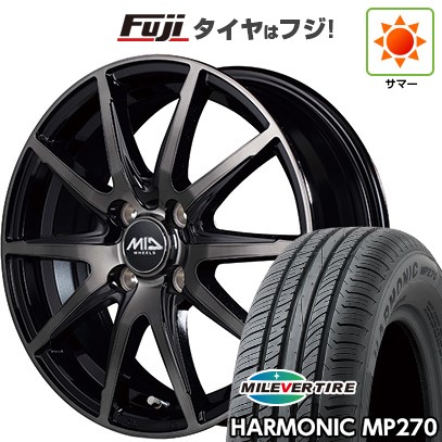 【新品 軽自動車】N-BOX タント スペーシア 夏タイヤ ホイール4本セット 155/65R14 ミレバー ハーモニック MP270(限定) MID シュナイダー DR-02 14インチ