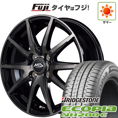 【新品 軽自動車】N-BOX タント スペーシア 夏タイヤ ホイール4本セット 155/65R14 ブリヂストン エコピア NH200 C MID シュナイダー DR-02 14インチ