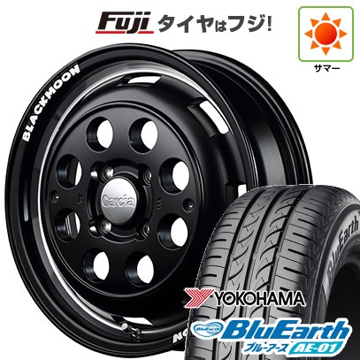 【新品 軽自動車】N-BOX タント スペーシア 夏タイヤ ホイール4本セット 155/65R14 ヨコハマ ブルーアース AE-01 MID ガルシア シスコ ブラックムーンエディション 14インチ