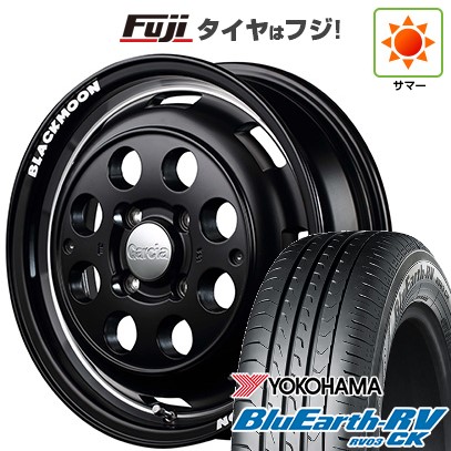【パンク保証付き】【新品 軽自動車】N-BOX タント スペーシア 夏タイヤ ホイール4本セット 155/65R14 ヨコハマ ブルーアース RV-03CK MID ガルシア シスコ ブラックムーンエディション 14インチ