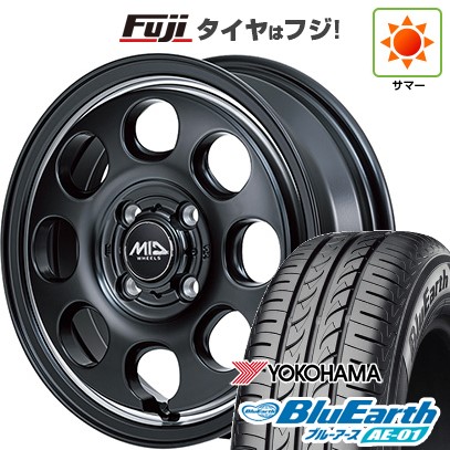 【新品 軽自動車】N-BOX タント スペーシア 夏タイヤ ホイール4本セット 155/65R14 ヨコハマ ブルーアース AE-01 MID ガルシア パーム8 14インチ