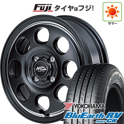 【パンク保証付き】【新品 軽自動車】N-BOX タント スペーシア 夏タイヤ ホイール4本セット 155/65R14 ヨコハマ ブルーアース RV-03CK MID ガルシア パーム8 14インチ