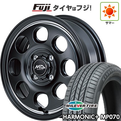 【新品 軽自動車】N-BOX タント スペーシア 夏タイヤ ホイール4本セット 165/55R15 ミレバー ハーモニック プラス MP070(限定) MID ガルシア パーム8 15インチ
