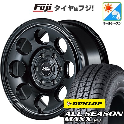 【新品】ハイエース200系 オールシーズンタイヤ ホイール４本セット 195/80R15 107/105N ダンロップ オールシーズンMAXX VA1 MID ガルシア パーム8 15インチ