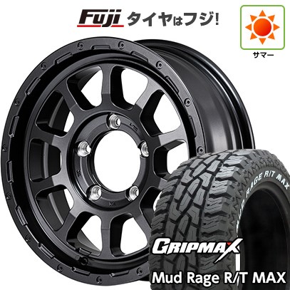 【新品】ジムニー 夏タイヤ ホイール4本セット 185/85R16 グリップマックス マッドレイジR/T MAX RWL(限定) MID ナイトロパワー M10 パーシングJ バレルブラックエディション 16インチ