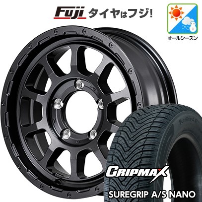 【新品】ジムニー オールシーズンタイヤ ホイール４本セット 175/80R16 グリップマックス シュアグリップ オールシーズン ナノ(限定) MID ナイトロパワー M10 パーシングJ バレルブラックエディション 16インチ