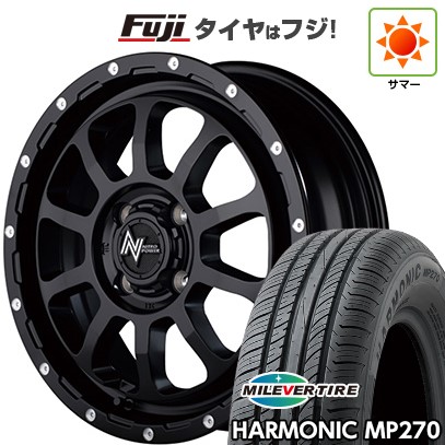 【新品 軽自動車】N-BOX タント スペーシア 夏タイヤ ホイール４本セット 155/65R14 ミレバー ハーモニック MP270(限定) MID ナイトロパワー M10 パーシングKC 14インチ
