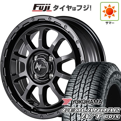 【新品 軽自動車】N-BOX タント スペーシア 夏タイヤ ホイール4本セット 165/55R15 ヨコハマ ジオランダー A/T G015 RBL MID ナイトロパワー M10 パーシングKC バレルブラックエディショ 15インチ
