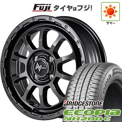 【新品 軽自動車】N-BOX タント スペーシア 夏タイヤ ホイール4本セット 165/55R15 ブリヂストン エコピア NH200 C MID ナイトロパワー M10 パーシングKC バレルブラックエディショ 15インチ