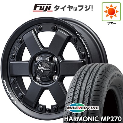 【新品 軽自動車】N-BOX タント スペーシア 夏タイヤ ホイール4本セット 155/65R14 ミレバー ハーモニック MP270(限定) MID ナイトロパワー M6 カービン 14インチ