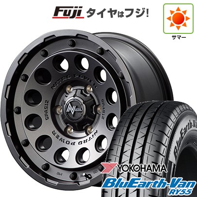 【新品】ハイエース200系 夏タイヤ ホイール4本セット 195/80R15 107/105N ヨコハマ ブルーアース Van RY55 MID ナイトロパワー H12 ショットガン 15インチ