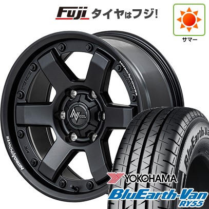【新品】ハイエース200系 夏タイヤ ホイール４本セット 195/80R15 107/105N ヨコハマ ブルーアース Van RY55 MID ナイトロパワー M6 カービン 15インチ