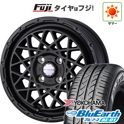 【新品 軽自動車】N-BOX タント スペーシア 夏タイヤ ホイール4本セット 155/65R14 ヨコハマ ブルーアース AE-01 ウェッズ ウェッズアドベンチャー マッドヴァンス 09 14インチ