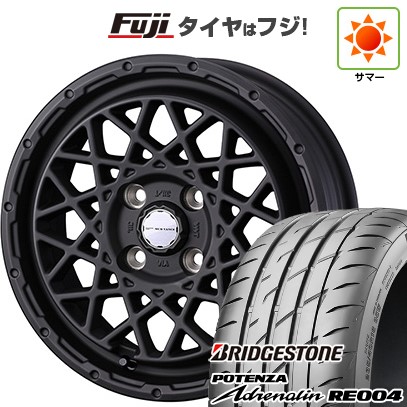 【新品 軽自動車】N-BOX タント スペーシア 夏タイヤ ホイール4本セット 165/55R15 ブリヂストン ポテンザ アドレナリン RE004 ウェッズ ウェッズアドベンチャー マッドヴァンス 09 15インチ