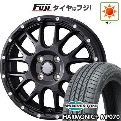 【新品 軽自動車】N-BOX タント スペーシア 夏タイヤ ホイール4本セット 165/55R15 ミレバー ハーモニック プラス MP070(限定) ウェッズ ウェッズアドベンチャー マッドヴァンス 08 15インチ