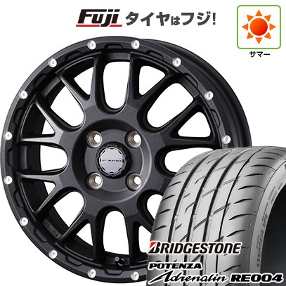 【新品 軽自動車】N-BOX タント スペーシア 夏タイヤ ホイール4本セット 165/55R15 ブリヂストン ポテンザ アドレナリン RE004 ウェッズ ウェッズアドベンチャー マッドヴァンス 08 15インチ