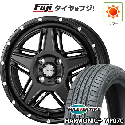 【新品 軽自動車】N-BOX タント スペーシア 夏タイヤ ホイール４本セット 165/55R15 ミレバー ハーモニック プラス MP070(限定) ウェッズ ウェッズアドベンチャー マッドヴァンス 07 15インチ