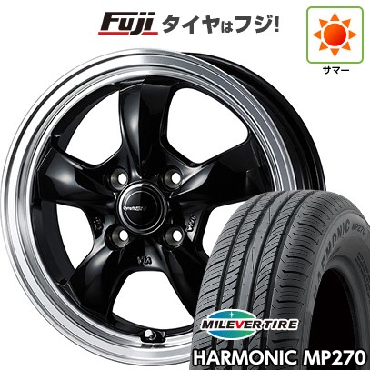 【新品 軽自動車】N-BOX タント スペーシア 夏タイヤ ホイール4本セット 155/65R14 ミレバー ハーモニック MP270(限定) ウェッズ グラフト 5S 14インチ